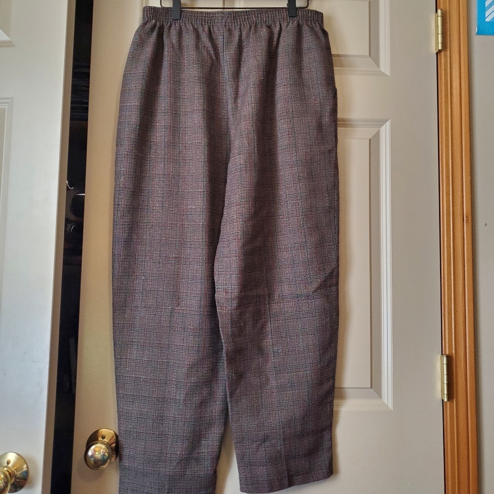 plaid wide leg pants with elastic waist